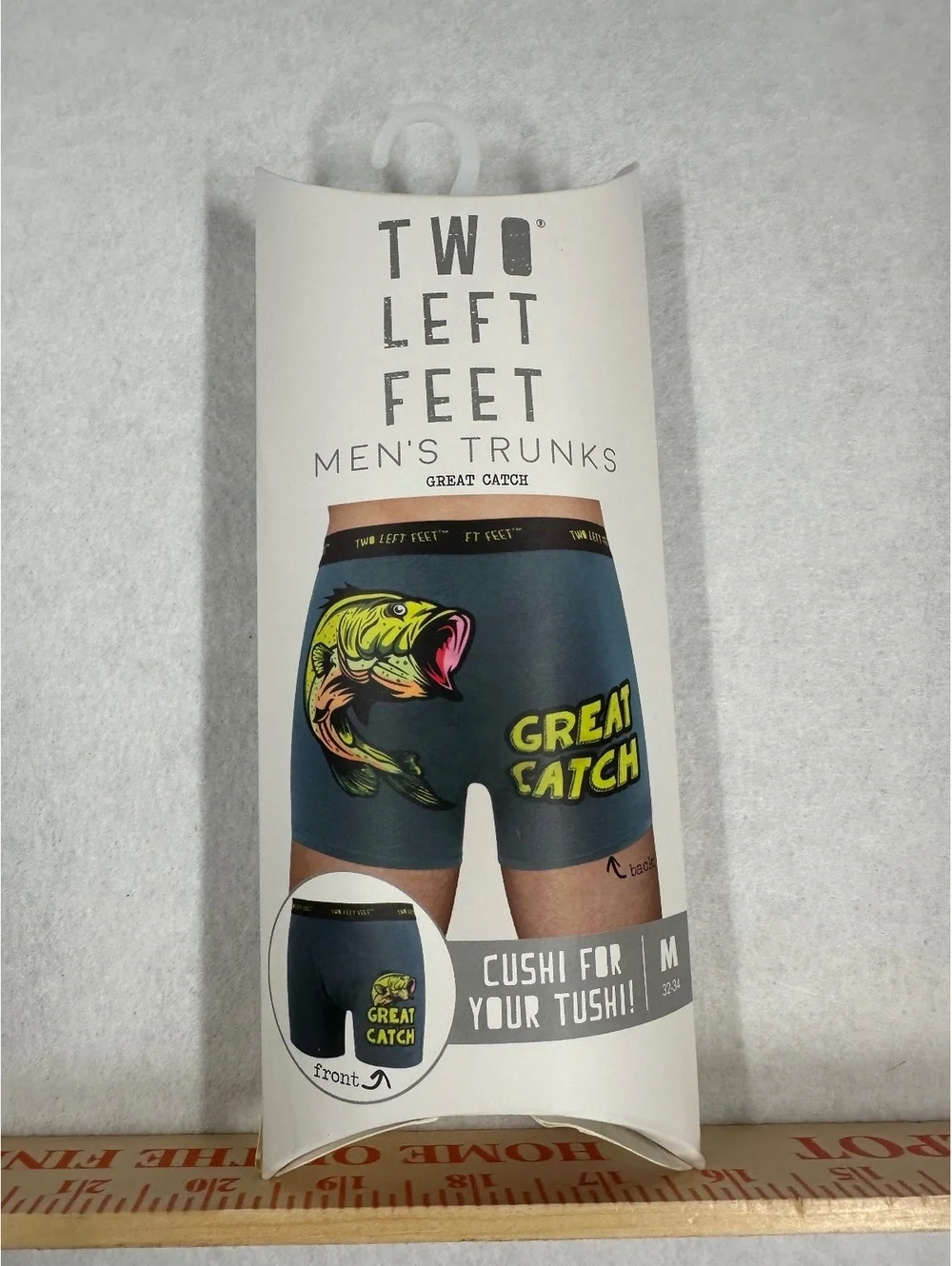 Two Left Feet Men's Trunks Great Catch Size M 32-34 Cotton Blend Boxer Briefs